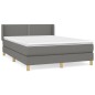 vidaXL Cama box spring con colchón tela gris oscuro 140x200 cm vidaXL Cama box spring con colchón tela gris oscuro 140x200 cm
