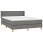 vidaXL Cama box spring con colchón tela gris oscuro 140x200 cm vidaXL Cama box spring con colchón tela gris oscuro 140x200 cm