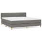 vidaXL Cama box spring con colchón tela gris oscuro 180x200 cm vidaXL Cama box spring con colchón tela gris oscuro 180x200 cm