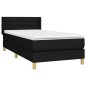 vidaXL Cama box spring con colchón tela negro 90x190 cm vidaXL Cama box spring con colchón tela negro 90x190 cm