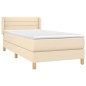 vidaXL Cama box spring con colchón tela color crema 100x200 cm vidaXL Cama box spring con colchón tela color crema 100x200 cm