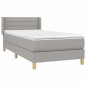 vidaXL Cama box spring con colchón tela gris claro 100x200 cm vidaXL Cama box spring con colchón tela gris claro 100x200 cm