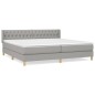 vidaXL Cama box spring con colchón tela gris claro 200x200 cm vidaXL Cama box spring con colchón tela gris claro 200x200 cm