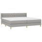 vidaXL Cama box spring con colchón tela gris claro 200x200 cm vidaXL Cama box spring con colchón tela gris claro 200x200 cm