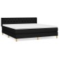vidaXL Cama box spring con colchón tela negro 160x200 cm vidaXL Cama box spring con colchón tela negro 160x200 cm