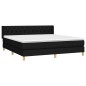 vidaXL Cama box spring con colchón tela negro 160x200 cm vidaXL Cama box spring con colchón tela negro 160x200 cm