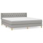 vidaXL Cama box spring con colchón tela gris claro 160x200 cm vidaXL Cama box spring con colchón tela gris claro 160x200 cm