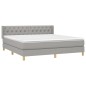 vidaXL Cama box spring con colchón tela gris claro 160x200 cm vidaXL Cama box spring con colchón tela gris claro 160x200 cm