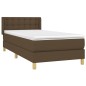 vidaXL Cama box spring con colchón tela marrón oscuro 90x190 cm vidaXL Cama box spring con colchón tela marrón oscuro 90x190 cm