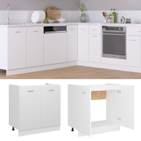 vidaXL Armario bajo fregadero madera ingeniería blanco 80x46x81,5 cm