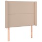 vidaXL Cabecero con LED cuero sintético capuchino 103x16x118/128cm