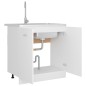 vidaXL Armario bajo fregadero madera ingeniería blanco 80x46x81,5 cm vidaXL Armario bajo fregadero madera ingeniería blanco 80x46x81,5 cm