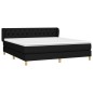 vidaXL Cama box spring con colchón tela negro 160x200 cm vidaXL Cama box spring con colchón tela negro 160x200 cm
