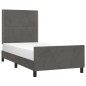 vidaXL Estructura cama con cabecero terciopelo gris oscuro 100x200 cm vidaXL Estructura cama con cabecero terciopelo gris oscuro 100x200 cm