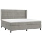 vidaXL Cama box spring con colchón terciopelo gris claro 200x200 cm