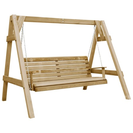 vidaXL Banco balancín jardín madera pino impregnada 205x150x157 cm