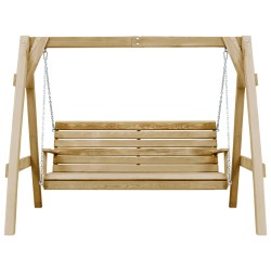 vidaXL Banco balancín jardín madera pino impregnada 205x150x157 cm