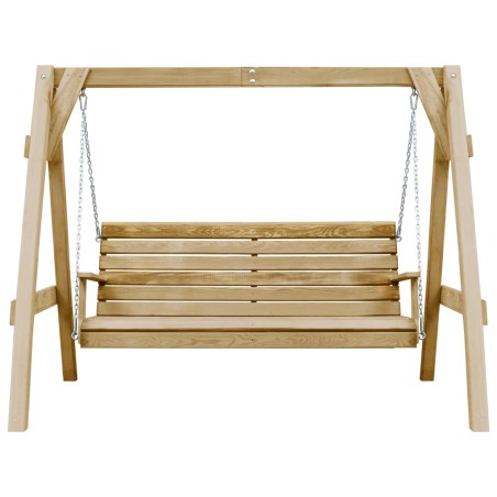 vidaXL Banco balancín jardín madera pino impregnada 205x150x157 cm