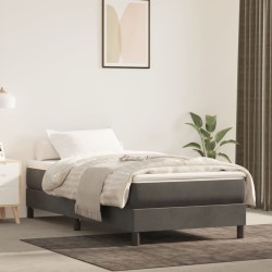 vidaXL Colchón de muelles ensacados terciopelo gris oscuro 90x200x20cm