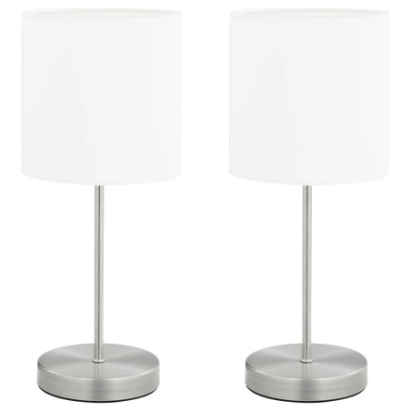 vidaXL Lámparas de mesa 2 unidades  con botón táctil blanco E14