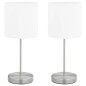 vidaXL Lámparas de mesa 2 unidades con botón táctil blanco E14 vidaXL Lámparas de mesa 2 unidades con botón táctil blanco E14