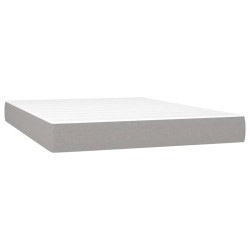 vidaXL Colchón de muelles ensacados tela gris claro 140x190x20 cm