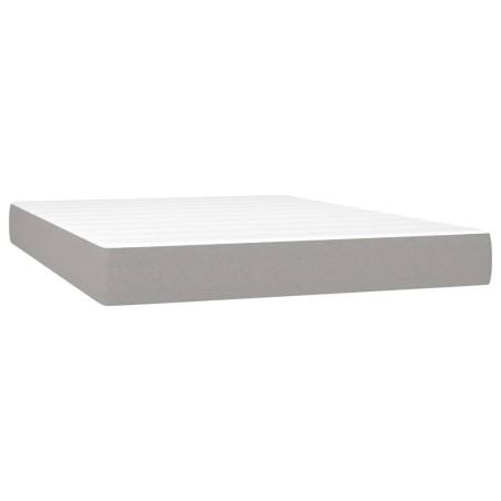 vidaXL Colchón de muelles ensacados tela gris claro 140x190x20 cm