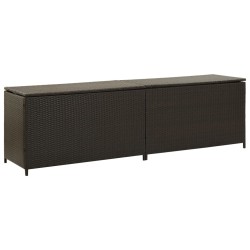 vidaXL Caja de almacenaje jardín ratán sintético marrón 200x50x60 cm