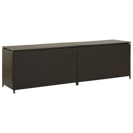 vidaXL Caja de almacenaje jardín ratán sintético marrón 200x50x60 cm