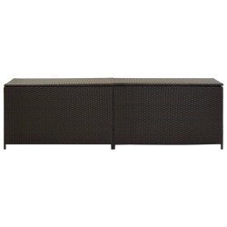 vidaXL Caja de almacenaje jardín ratán sintético marrón 200x50x60 cm