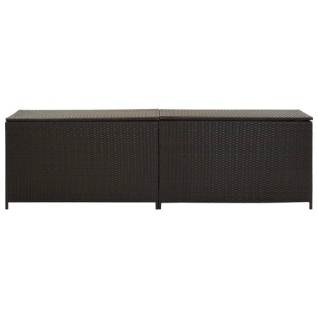 vidaXL Caja de almacenaje jardín ratán sintético marrón 200x50x60 cm