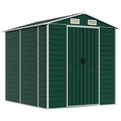 vidaXL Cobertizo de jardín acero galvanizado verde 191x215x198 cm