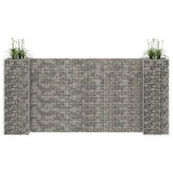 vidaXL Jardinera de gaviones forma de H alambre de acero 260x40x120 cm