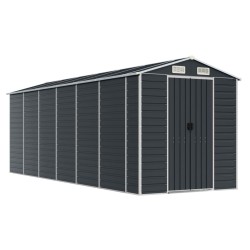 vidaXL Cobertizo de jardín acero galvanizado antracita 191x555x198 cm