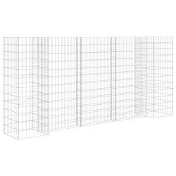 vidaXL Jardinera de gaviones forma de H alambre de acero 260x40x120 cm