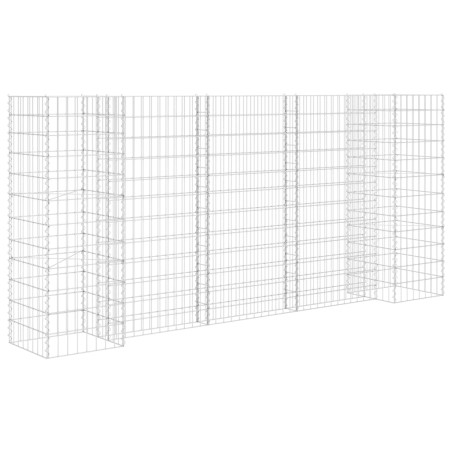 vidaXL Jardinera de gaviones forma de H alambre de acero 260x40x120 cm