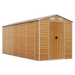 vidaXL Caseta de jardín acero galvanizado marrón claro 191x470x198 cm