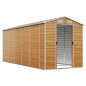 vidaXL Caseta de jardín acero galvanizado marrón claro 191x470x198 cm vidaXL Caseta de jardín acero galvanizado marrón claro 191x470x198 cm