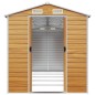 vidaXL Caseta de jardín acero galvanizado marrón claro 191x470x198 cm vidaXL Caseta de jardín acero galvanizado marrón claro 191x470x198 cm