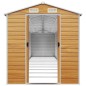 vidaXL Caseta de jardín acero galvanizado marrón claro 191x980x198 cm vidaXL Caseta de jardín acero galvanizado marrón claro 191x980x198 cm