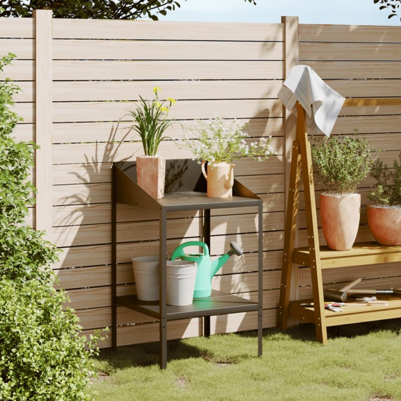 vidaXL Soporte de plantas acero galvanizado antracita 56,5x54,5x100 cm