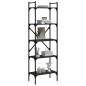 vidaXL Librería de 5 estantes madera de ingeniería negro 56x31,5x174cm vidaXL Librería de 5 estantes madera de ingeniería negro 56x31,5x174cm