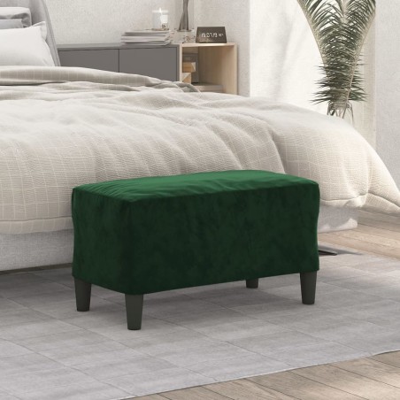 vidaXL Banco de terciopelo verde oscuro 70x35x41 cm