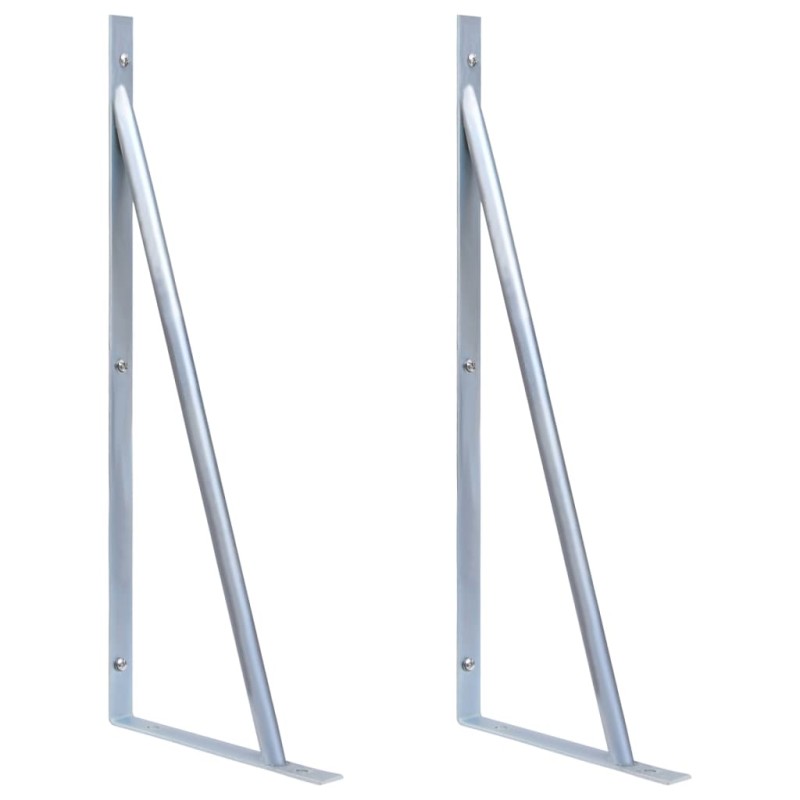 vidaXL Soportes para postes de valla 2 unidades acero galvanizado