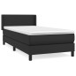 vidaXL Cama box spring con colchón cuero sintético negro 90x190 cm vidaXL Cama box spring con colchón cuero sintético negro 90x190 cm