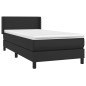 vidaXL Cama box spring con colchón cuero sintético negro 90x190 cm vidaXL Cama box spring con colchón cuero sintético negro 90x190 cm