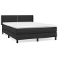 vidaXL Cama box spring con colchón cuero sintético negro 140x190 cm vidaXL Cama box spring con colchón cuero sintético negro 140x190 cm
