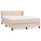 vidaXL Cama box spring con colchón cuero sintético capuchino 140x190cm vidaXL Cama box spring con colchón cuero sintético capuchino 140x190cm