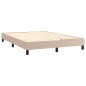 vidaXL Cama box spring con colchón cuero sintético capuchino 140x190cm vidaXL Cama box spring con colchón cuero sintético capuchino 140x190cm