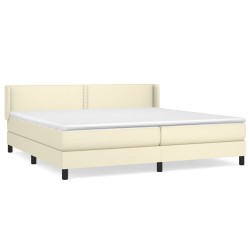vidaXL Cama box spring con colchón cuero sintético crema 200x200 cm